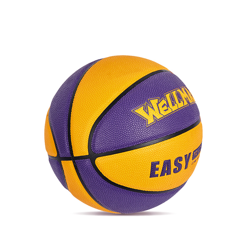 십대 성인을위한 커스텀 로고 컬러 블로킹 습기-흡수 PU 가죽 소프트 농구 공